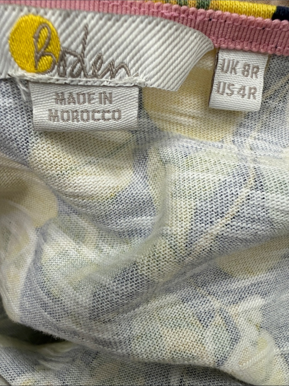 Boden Jersey Dress in Navy and Yellow Lemon Print - Picture 9 of 10
